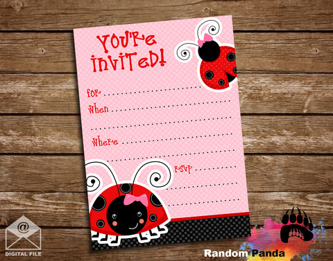Free Digital Lady Bug Party Template