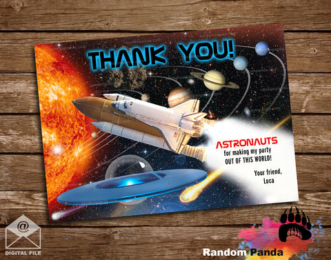 Astronaut Thank You Card, Nasa Thanks Note