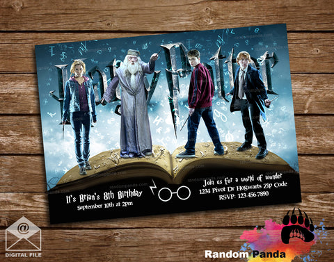 Harry Potter Magic Book Party Invitation
