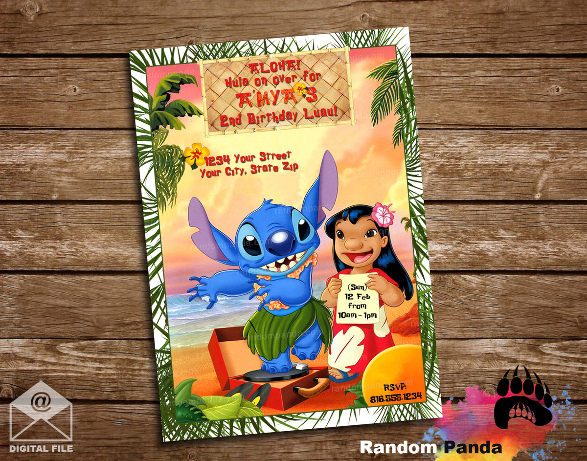 Lilo and Stitch Pool Party Invitation, Disney Stitch Invite