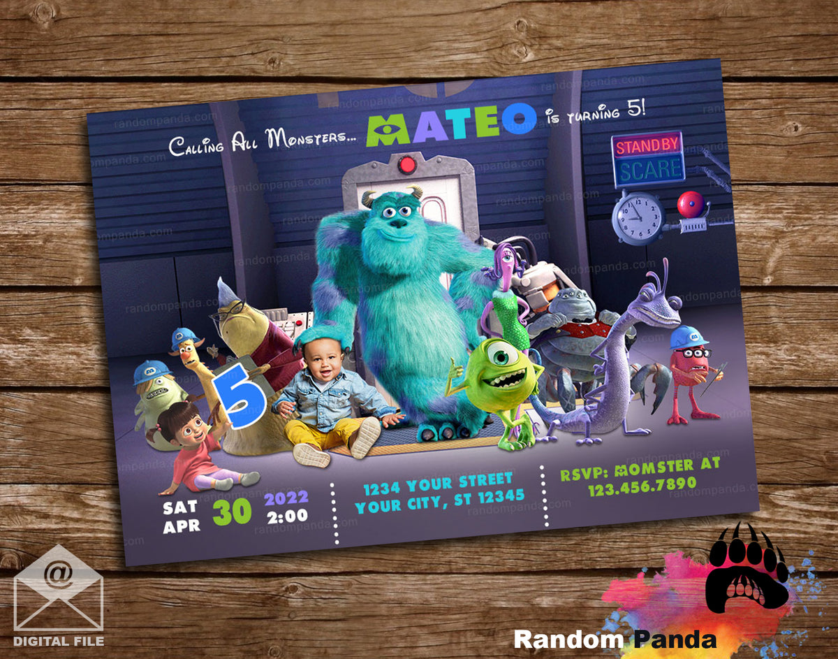Funny Monsters Inc Scare Floor Party Invitation – Random Panda