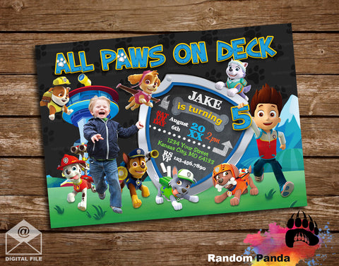Funny Paw Patrol Puppies Party Invitation