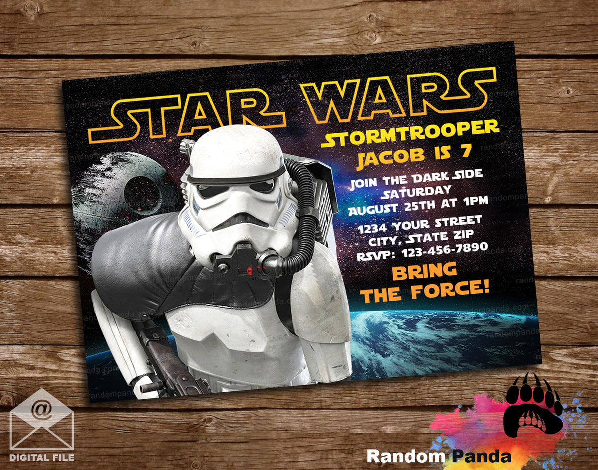 Star Wars Stormtrooper Party Invitation Random Panda