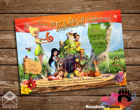 Tinkerbell Fairy Garden Party Invitation