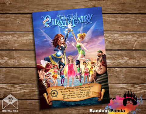 Funny Tinkerbell and the Pirate Fairy Party Invitation