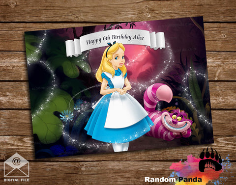 Alice Birthday Poster, Alice In Wonderland Backdrop
