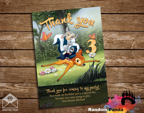 Bambi Thank You Card, Thumper Thanks Note