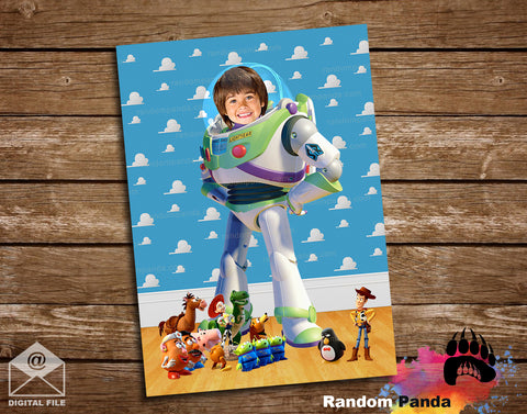Funny Buzz Lightyear Portrait Poster, Toy Story Party Banner