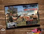 Call of Duty Party Invitation, Military Game Invite