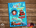 Mack Truck Pool Party Invitation, Disney Cars Invite