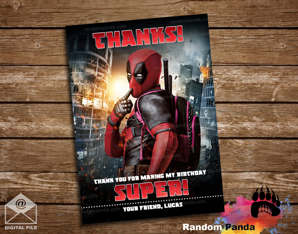 Deadpool Thank You Card – Random Panda