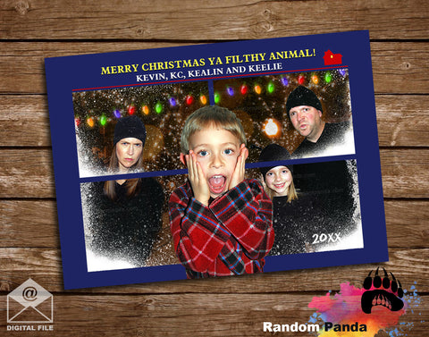 Funny Christmas Card Home Alone movie with family as Burglars