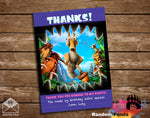 Ice Age Thank You Card, Jurassic T-Rex Thanks Note