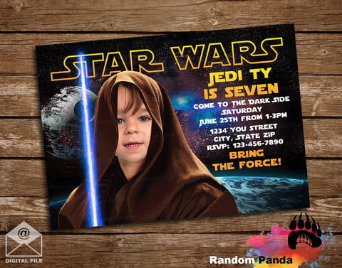 Funny Be a Jedi Invitation, Star Wars Birthday Invite