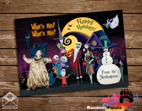 Nightmare Before Christmas Card, Skellington Holiday