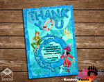 Peter Pan Pool Party Thank You Card, Tinkerbell Thanks Note