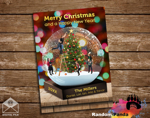 Funny Christmas Card, Trapped in Human Snow Globe