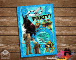 Star Wars TMNT Double Pool Party Invitation