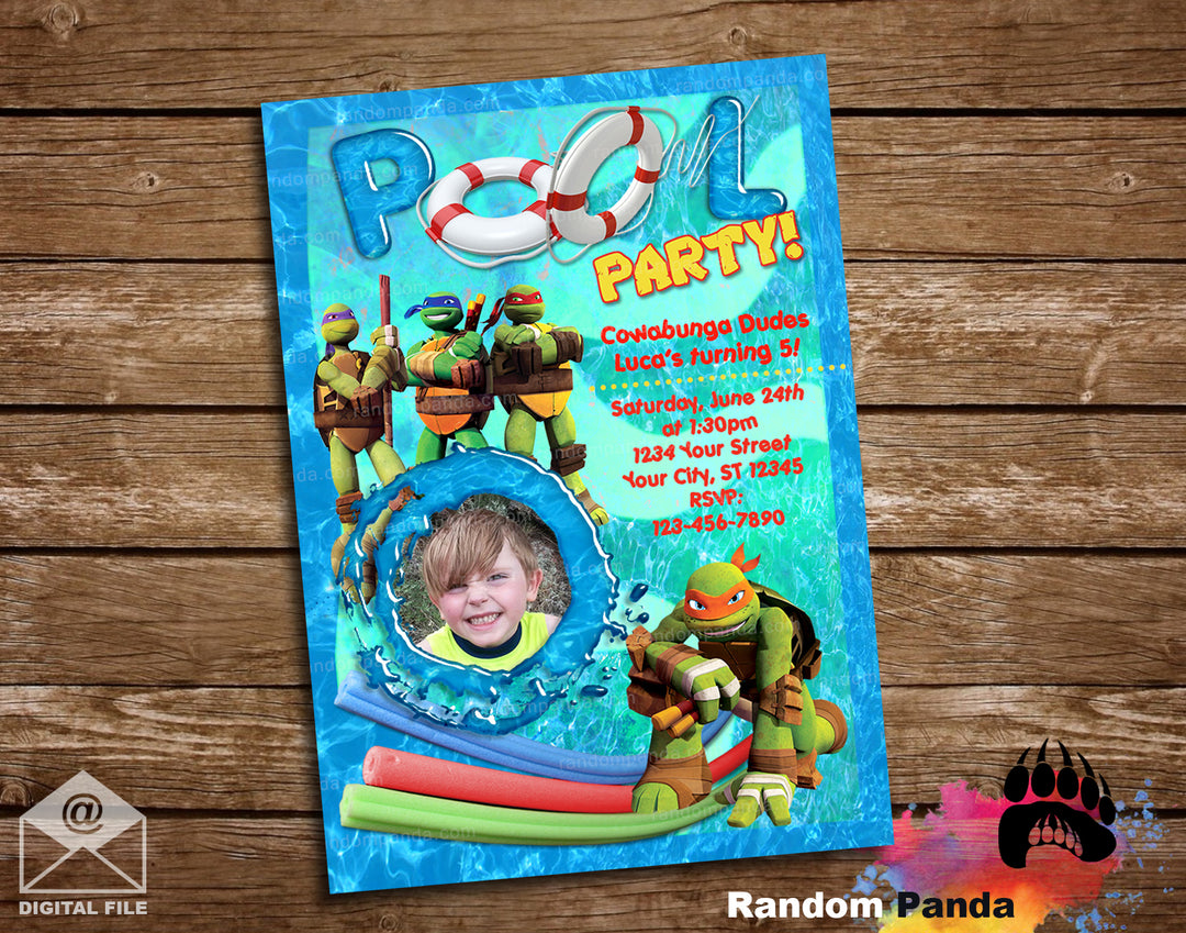 Ninja Turtles Pool Party Invitation – Random Panda ninja-turtles-pool-party-invitation-random-panda
