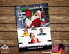 funny Christmas themed Card with Santa Claus and children playing Whack-a-mole