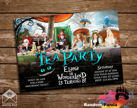 Funny Alice In Wonderland Movie Party Invitation