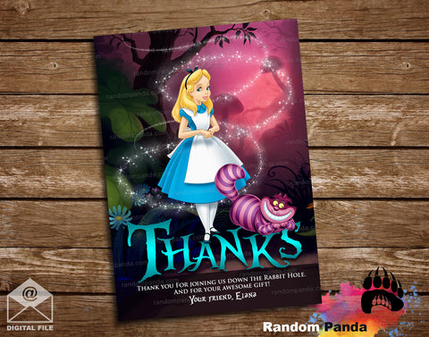 Alice In Wonderland Thank You Card
