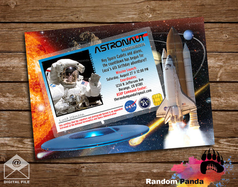 Astronaut Invitation, Solar System Party Invite