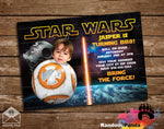 Funny Star Wars Invite, BB8 Birthday Party Invitation