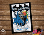 Batman and Robin Comic Book Party Invitation
