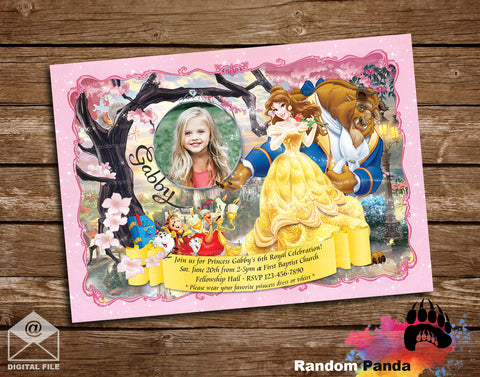 Fun Beauty and the Beast Party Invitation