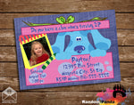 Blues Clues Purple Birthday Party Invitation