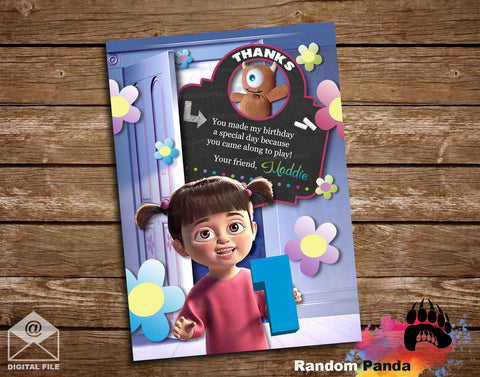 Baby Boo Thank You Card, Monsters Inc Thanks Note