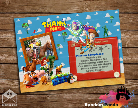Buzz Lightyear Woody Thank You Card