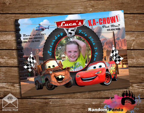 Disney Cars McQueen Mater Party Invitation