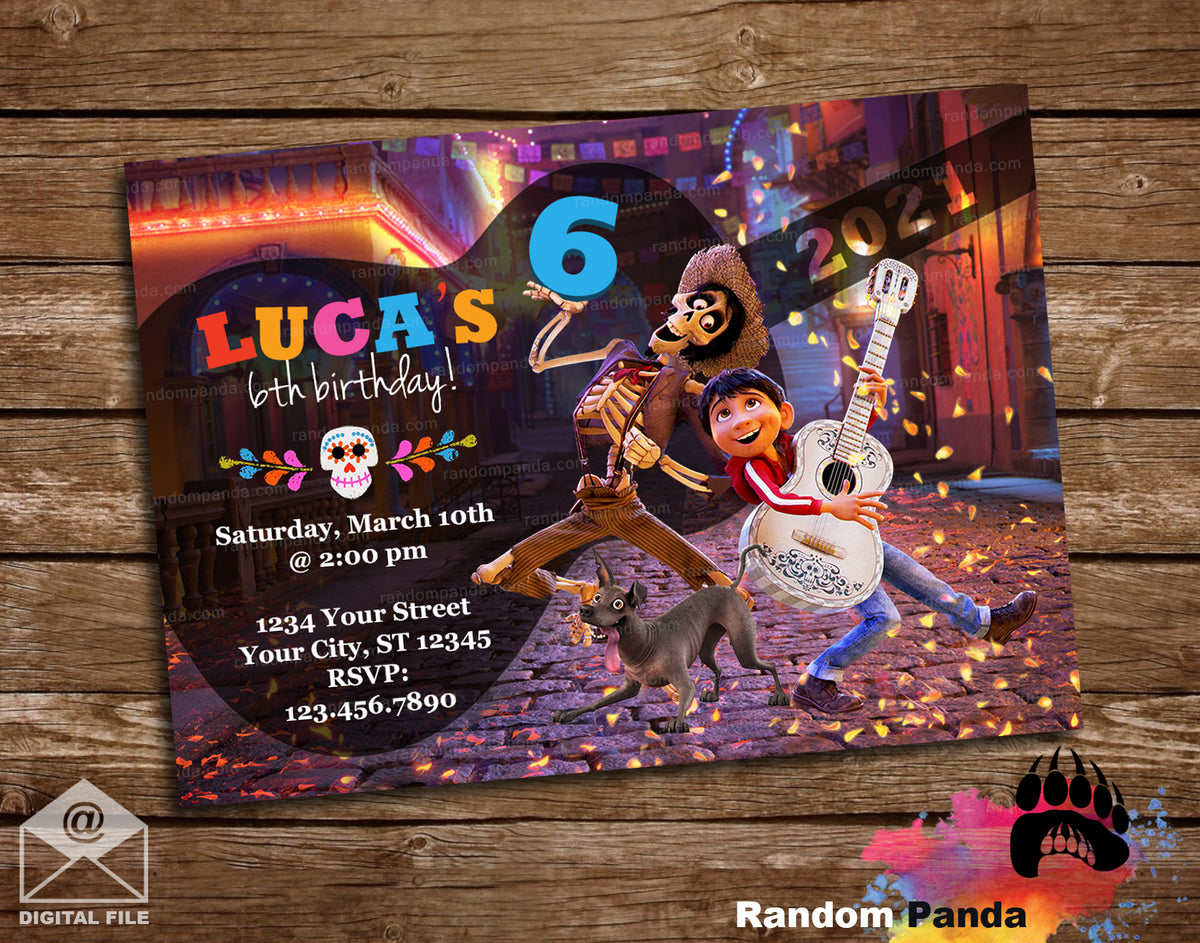 Disney Coco Party Invitation – Random Panda