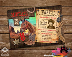 Funny Wanted Old West Cowboy Party Invitation