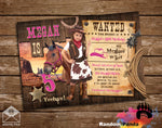 Old Western Cowgirl Costume Party Invitation