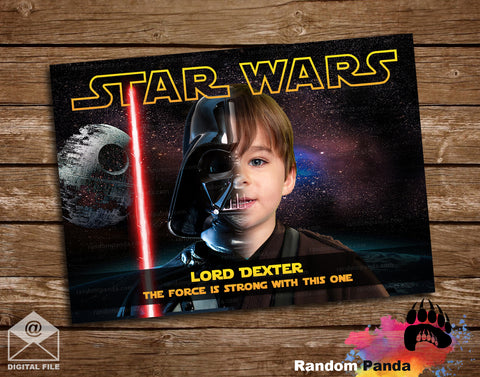 Funny Darth Vader Portrait, Star Wars Party Poster Backdrop