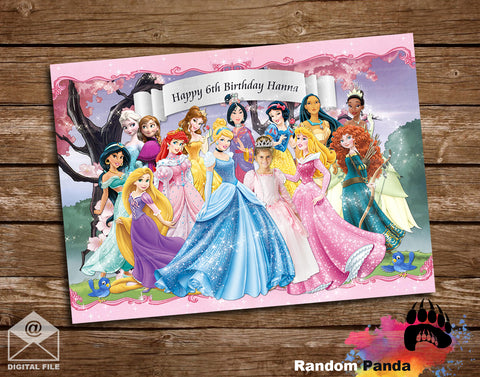 Fun Disney Princess Party Poster Backdrop