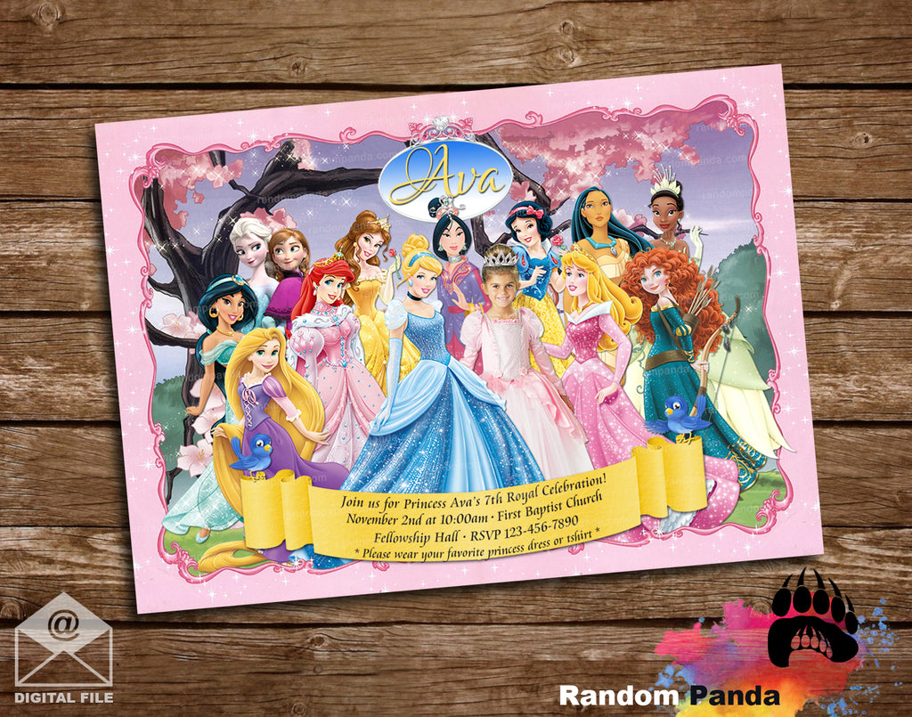Fun Disney Princesses Costume Party Invitation Fun Disney Princesses Costume Party Invitation