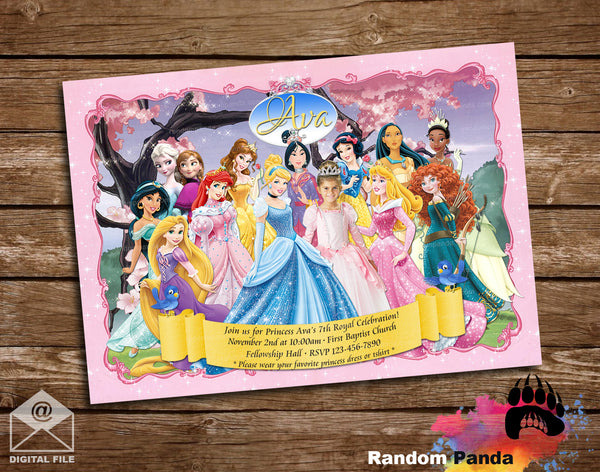 Fun Disney Princesses Costume Party Invitation – Random Panda