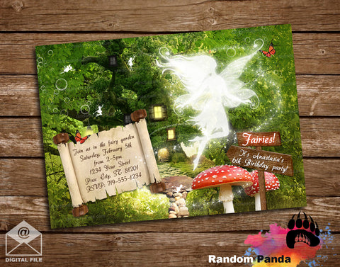 Fairy Enchanted Garden Treehouse Party Invitation