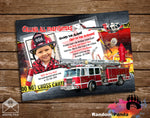 Funny Fireman ID Card Invitation, Fire Party Invite