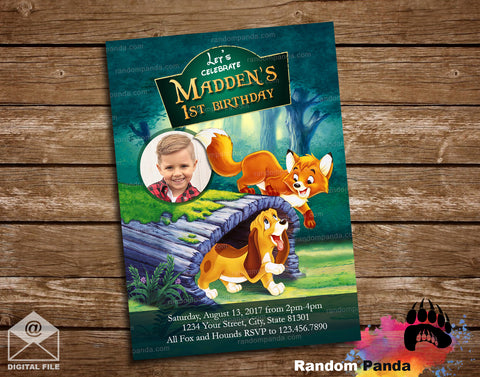 Fun Fox and the Hound Baby Party Invitation