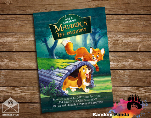 Fox and the Hound Party Invitation