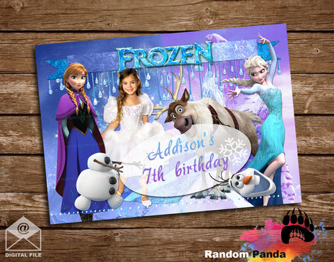 Fun Frozen Icicles Princess Elsa Party Poster Backdrop