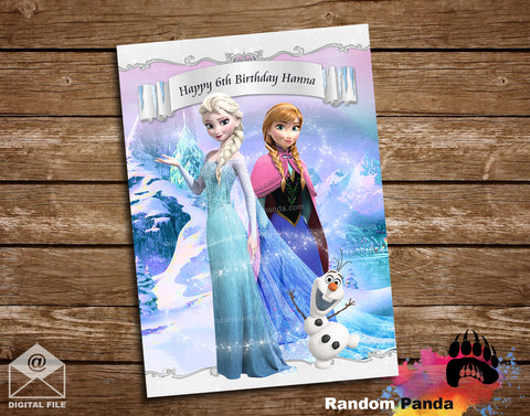 Frozen Party Poster, Elsa Anna Backdrop