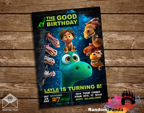 Good Dinosaur Birthday Party Invitation