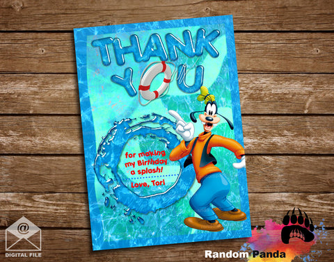 Goofy Pool Party Thank You Card