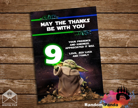 Star Wars Grogu Thank You Card